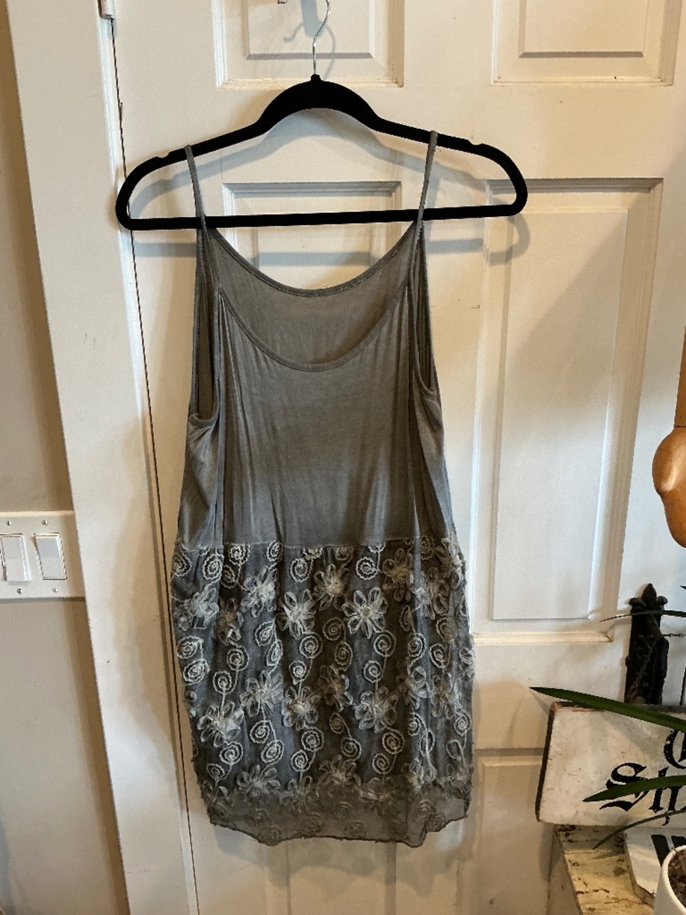 Fun tank or short dress with floral embroidery!